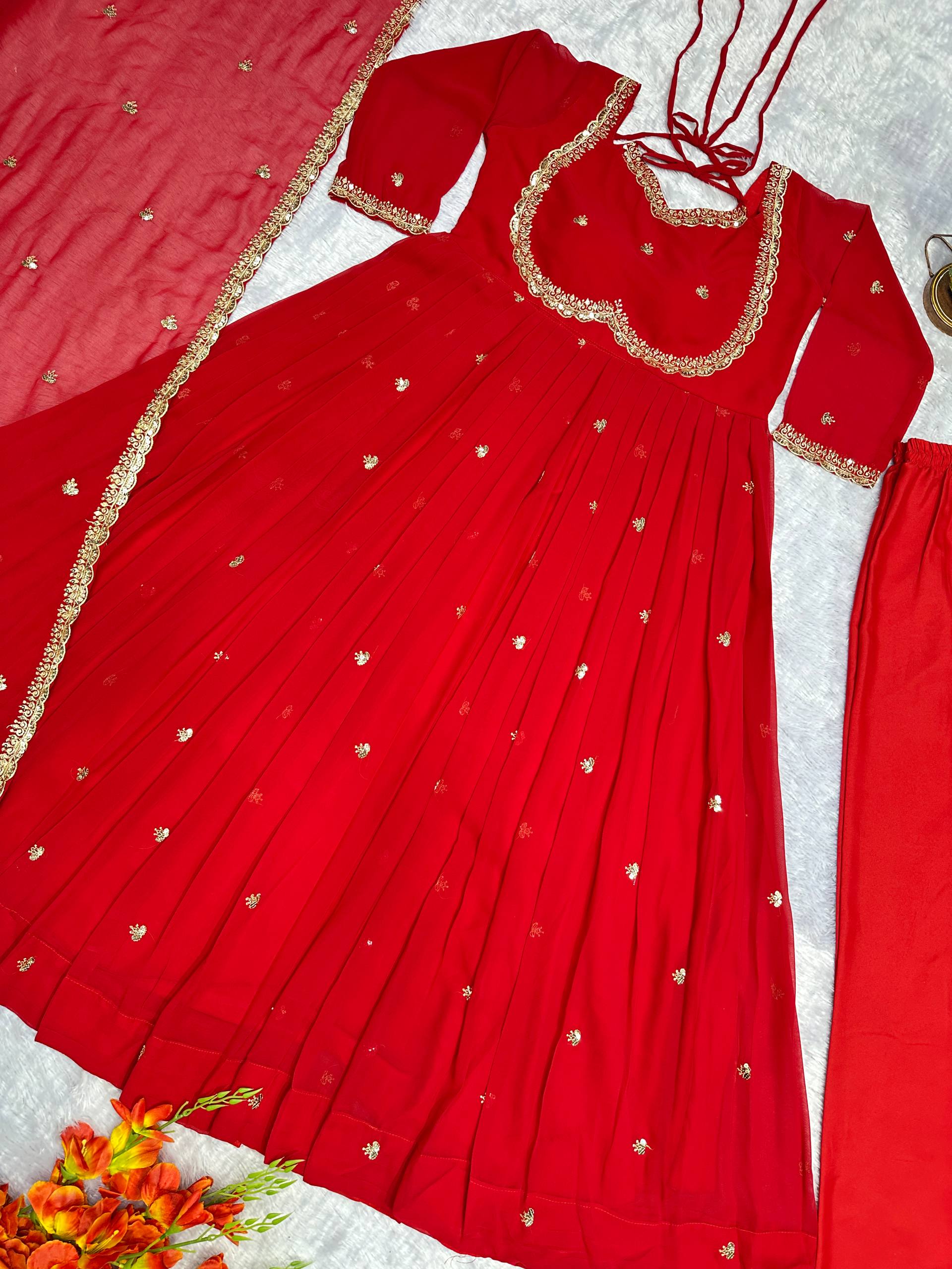 π NEW DESIGNER PARTY WEAR LOOK GOWN WITH EMBROIDERY WORK π₯